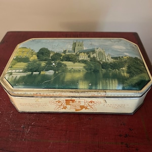 Vintage English Toffee Tin/ Worcester Cathedral Fillery’s Toffee