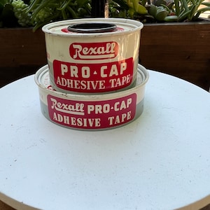 Vintage Tins/Containers of Rexall Medical Adhesive Tape- Round
