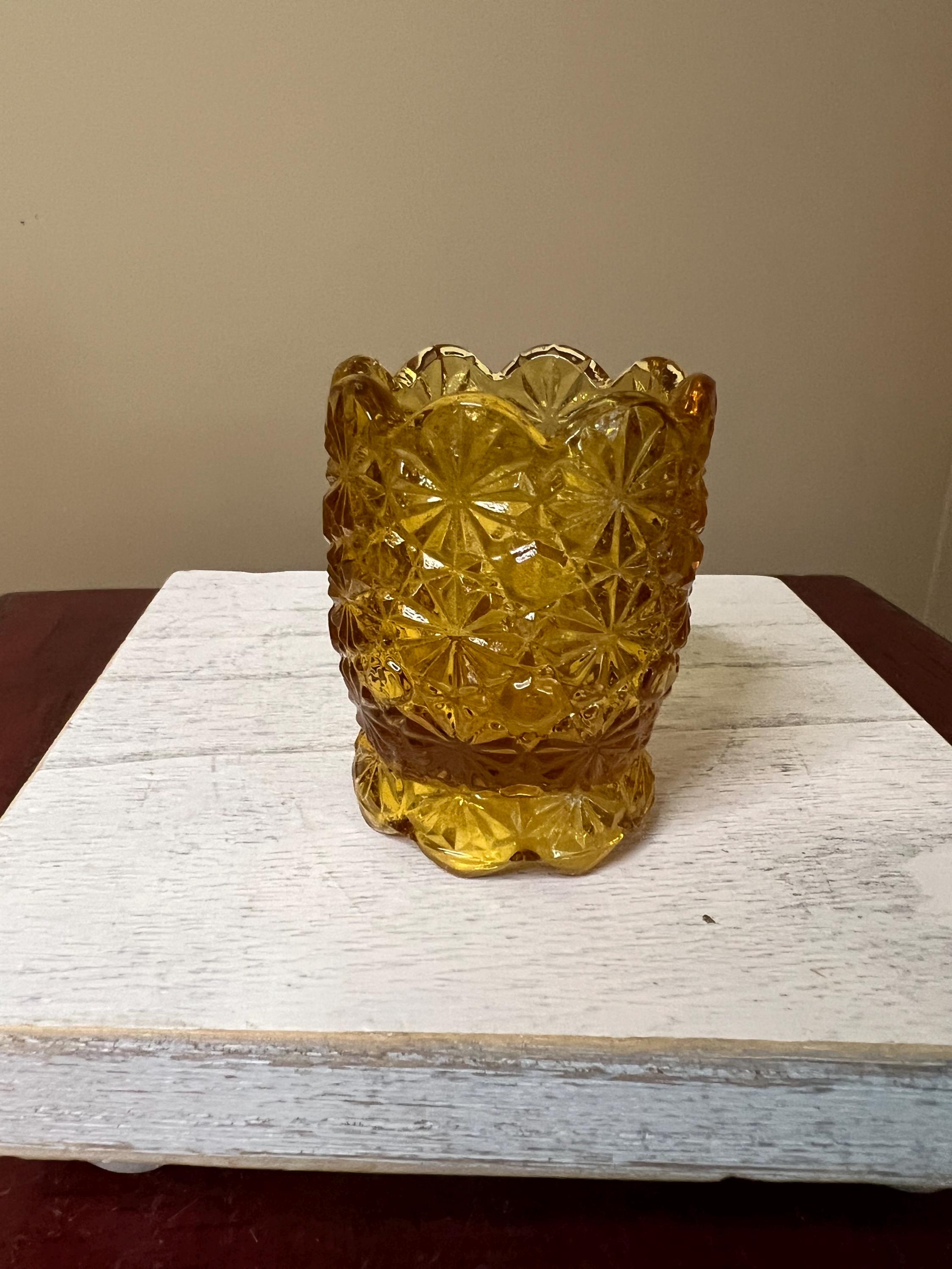 フェントン バージニアガラス 琥珀色ボウル デイジー＆ボタン