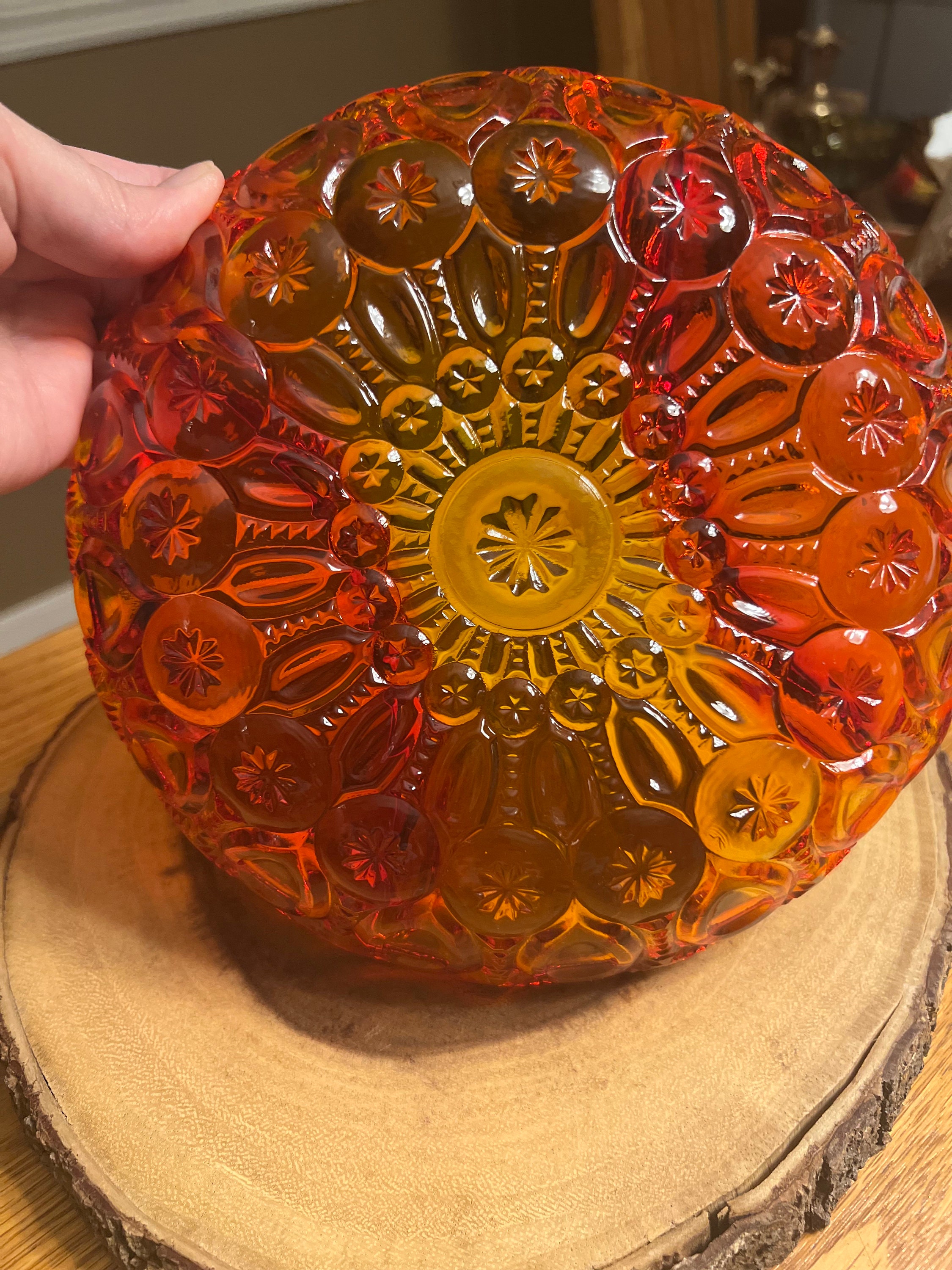 Vintage L E Smith Glass Moon and Stars Divided Dish3in Etsy