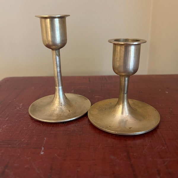 Vintage Brass Candlestick Pair