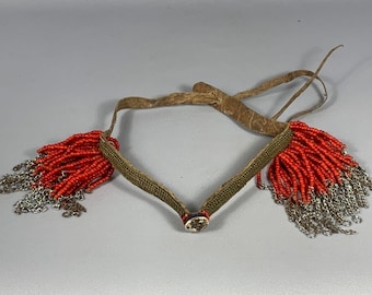 190801 - Tribal used Old African Ethiopian Arussi Beaded Ornament - Ethiopia