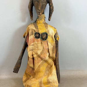 260423 - Alte Tribal Gebrauchte Afrikanische Bozo Handpuppe Marionette - Mali