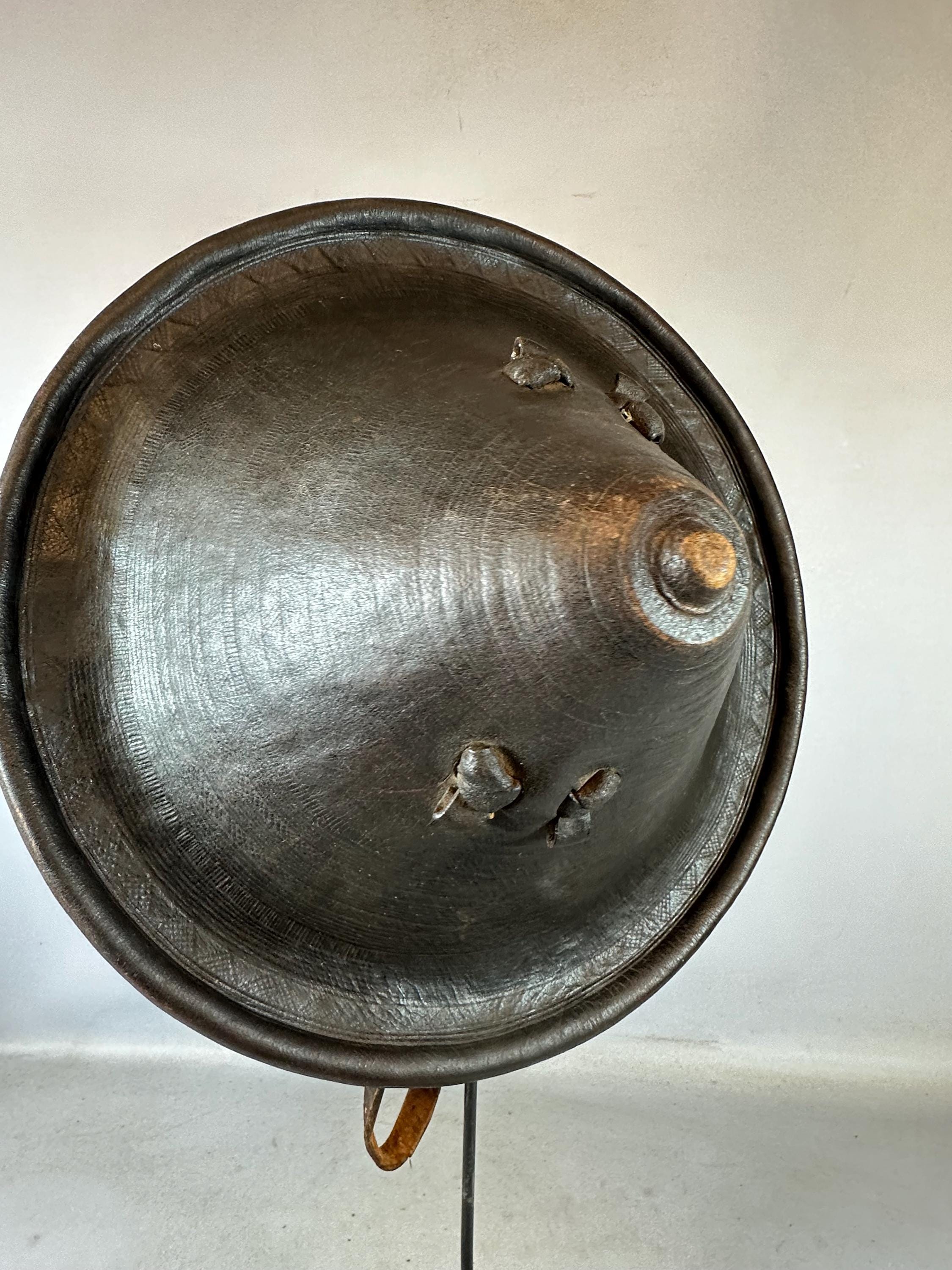 240818 - Antique African Leather Ethiopian OROMO Warrior Shield