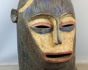 手彫りのアフリカ・ドゴン族カナガ族のマスク：文化的な木製壁アート
