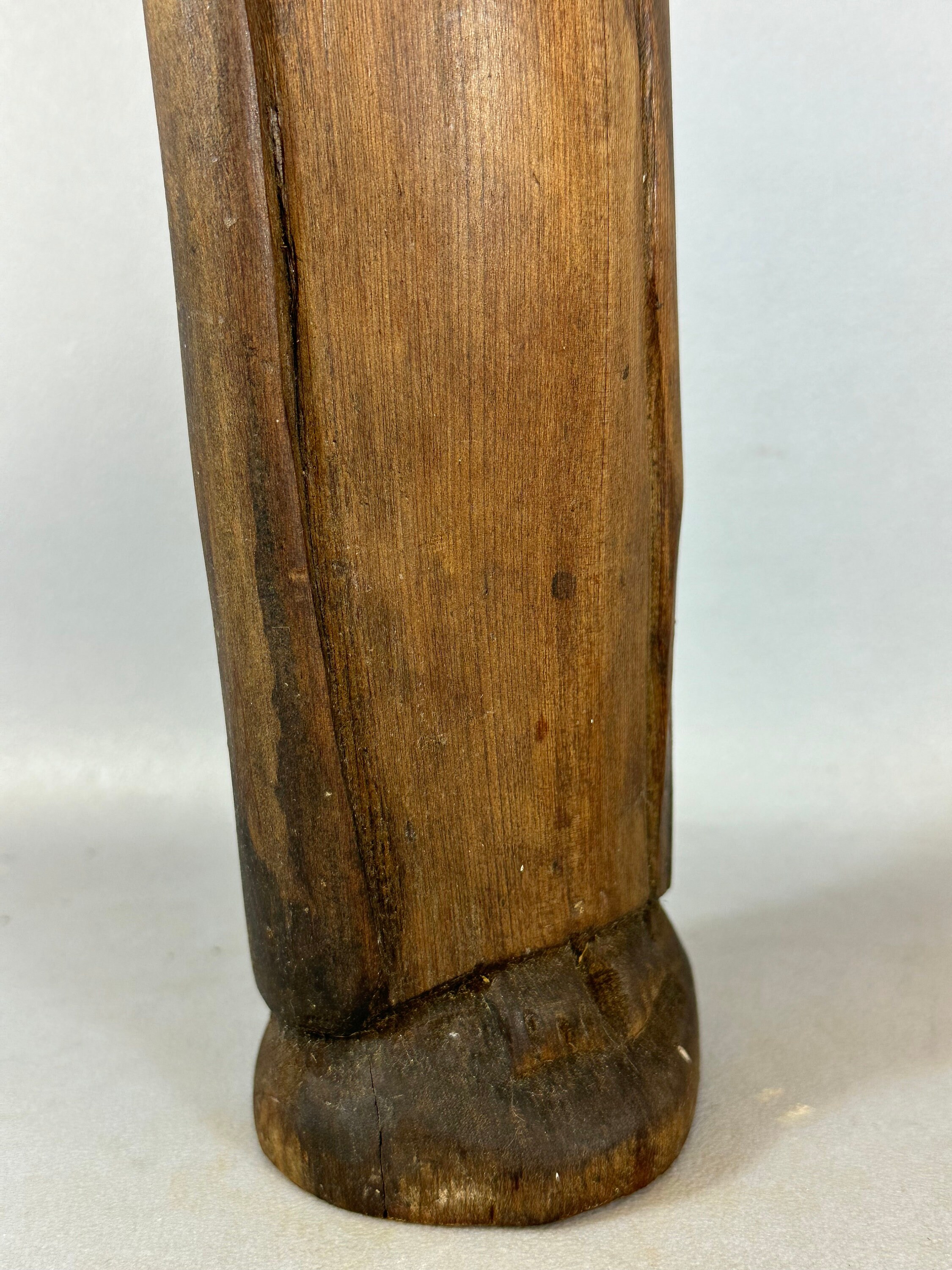 240207 - Antique Ethiopian Coptic Priest Olive Wood Hand Carving