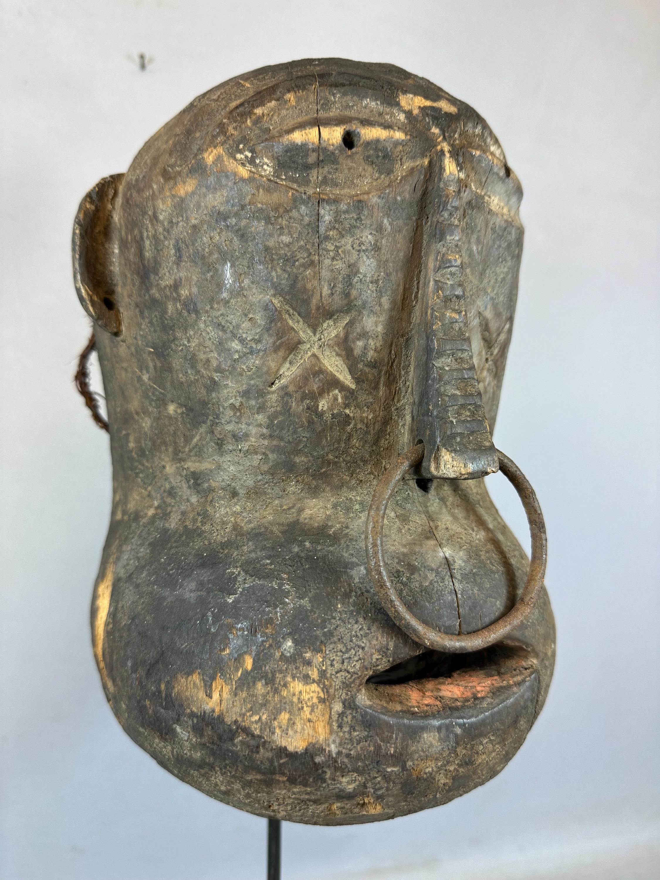 240916 - 非常に珍しいアンティークのアフリカンンバカ猿マスク