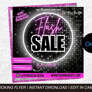 Flyer, Sale Flyer, FLASH SALE, Hair Nail Bundles Flyer, Stylist, Fashion