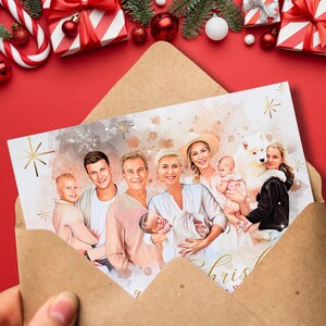 Kundengerechte Weihnachtsgruß-Karten Geschenk mit Familienfotos, handgemachte Familienporträt-Weihnachtskarten, Feiertags-frohe Weihnachtskarten Geschenk