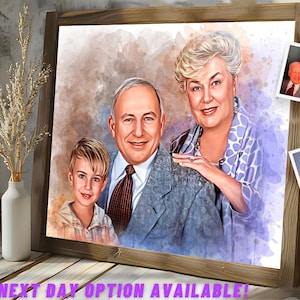 Memorial Painting with deceased loved one Photo, Add person to Family Photo, Add Passed away Loved one To Portrait, Combine Photos Merging