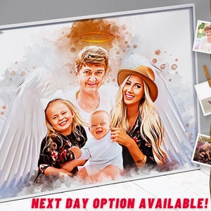 Add Deceased Loved One to Photo, Add someone to Photo, Add Angel Wings to passed away Loved one, Memorial Family Portrait From Photos
