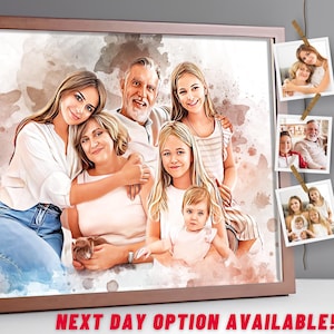 Memorial Painting with deceased loved one Photo, Add person to Family Photo, Add Passed away Loved one To Portrait, Combine Photos Merging