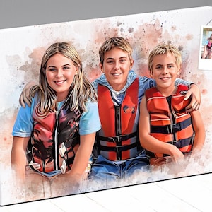 Personalized Painting Gift For Kids, Custom Painting From Kids Photos, Best Christmas Gift Ideas for Kids, Portrait From Photos