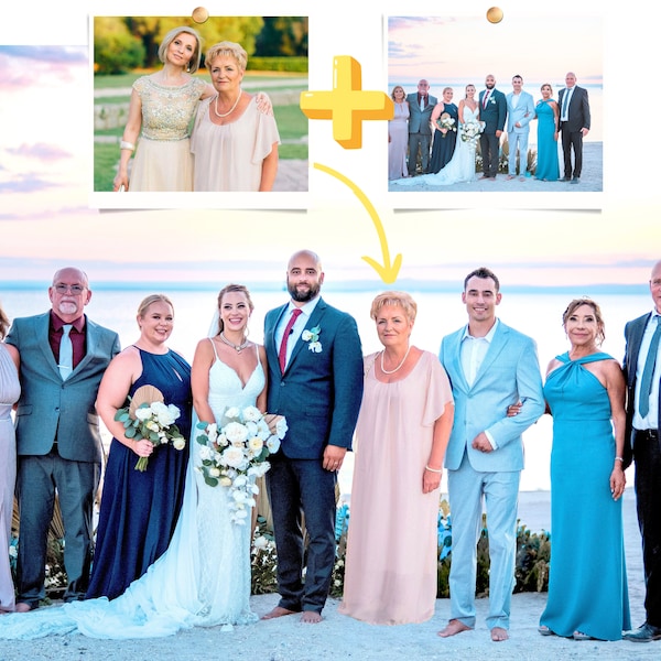 Combine Photos into a Memorial Wedding Portrait, Wedding Photos Edit, Add or Remove People From Wedding Photo, Memorial Portrait For Wedding