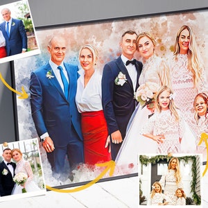 Add Loved One to Wedding Photo, Wedding Picture With Deceased Loved Ones,  Wedding Painting From Photo, Loved One Portrait, Combine Photos