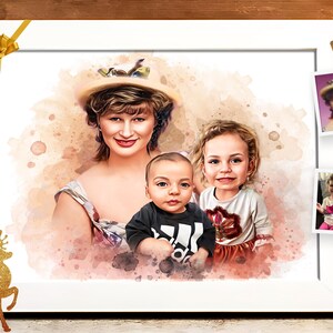 Custom family portrait, Add deceased loved one to photo Loss of loved ones, Memorial Gift for Mom & Dad, Add person to photo, Combine photos