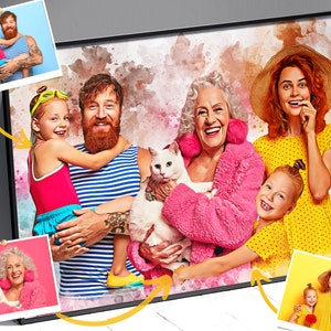 Custom Loved Ones Portraits, Loved Ones portrait from Photos, Add Deceased Loved One Photo, Memorial Family Portrait with Deceased Loved one