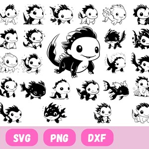 Axolotl SVG, Axolotl Clipart, SVG-bestanden voor cricut, schattige Axolotl SVG, Axolotl pluche, kawaii SVG, Axolotl shirt, Axolotl sticker, vis SVG