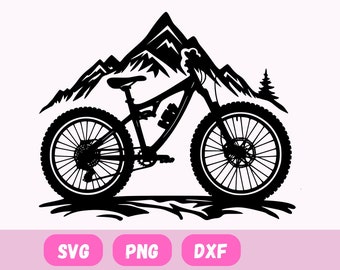 Mountain Bike Svg,  svg files for cricut, digital download, Mountain Bike Svg, bicycle ornament, bicycle svg, workout svg, hiking svg, byke