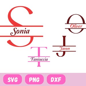 Split Monogram Svg Png Dxf, Split Letter Svg Files for Cricut ...
