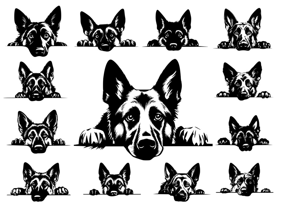 German Shepherd, Dog Face Svg, Dog Svg Bundle, Svg Files for Cricut ...