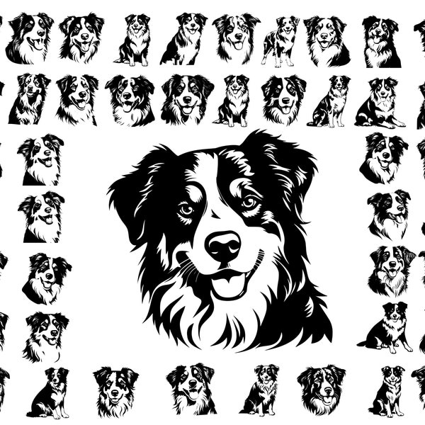 Australian Shepherd, Hund Gesicht SVG, Hund svg Bundle, SVG-Dateien für Cricut, Australian Shepherd Geschenke, Haustier Hund svg, Hund svg, Dog Mom svg