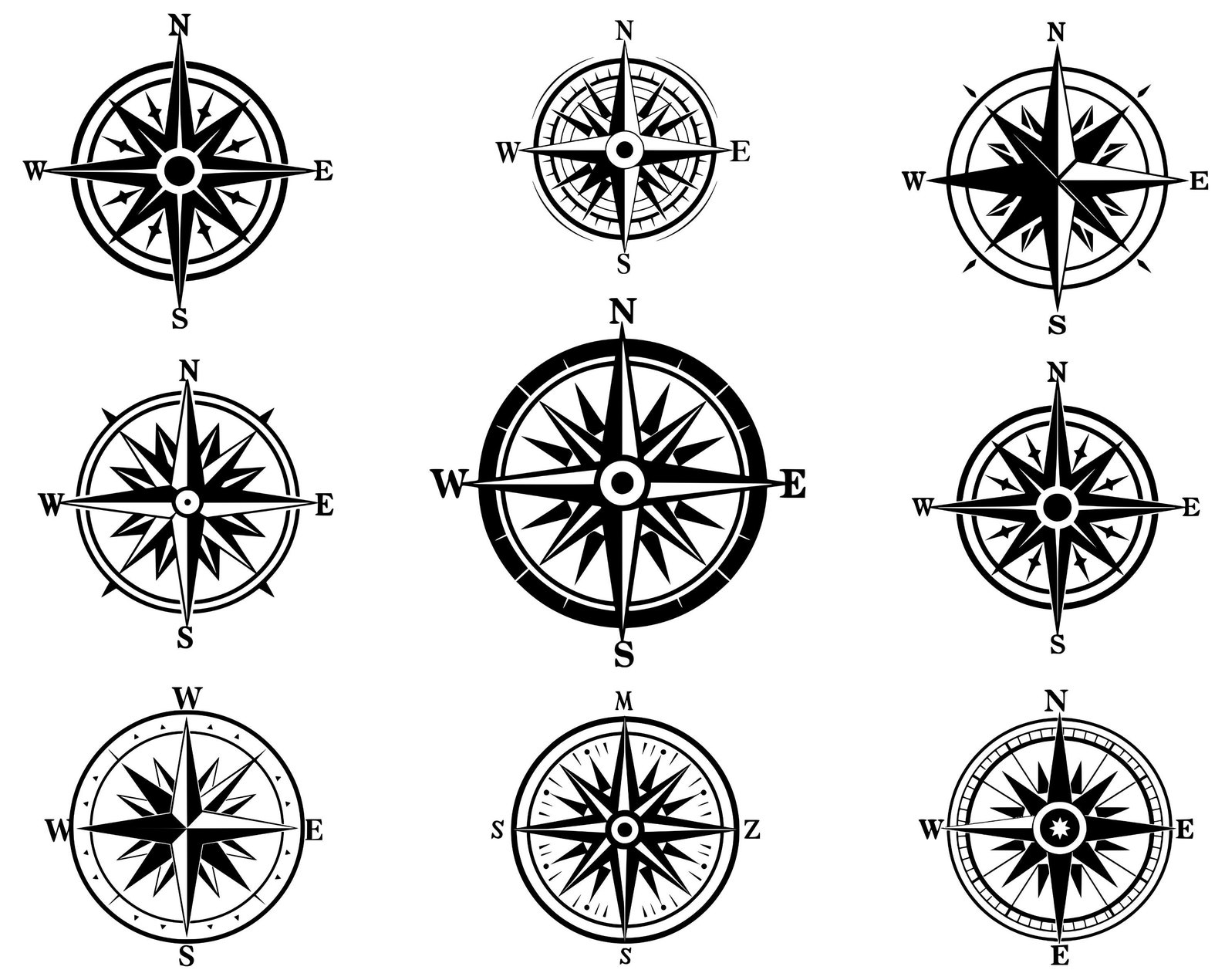Compass SVG Bundle, Compass PNG Bundle, Compass Clipart, Compass SVG ...