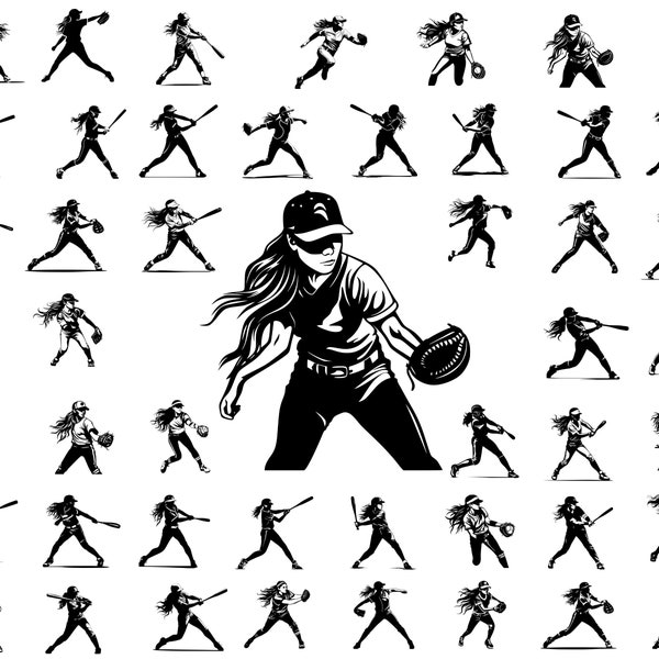 BASEBALL girl bundle, file for Cricut, Softball, silhouette, files for Cricut, Softball Svg, sport mom svg, baseball team svg, sport clipart