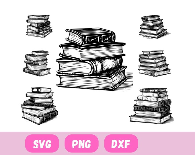 Books Svg Bundle, Svg Files for Cricut, Book Svg, Books Clipart, Books ...