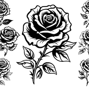 Rose Bundle, Blumen svg, Blumen svg, Blumenbündel svg, Botanische svg, Cricut-Dateien, Wildblumen svg, Blumen svg, Strauß svg, Tattoo svg
