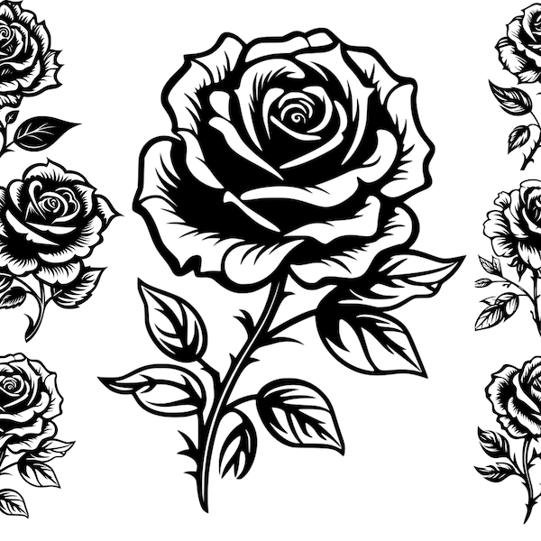 rose bundle, flower svg, floral svg, flower bundle svg, Botanical svg, files cricut, wildflower svg, floral svg, bouquet svg, tattoo  svg