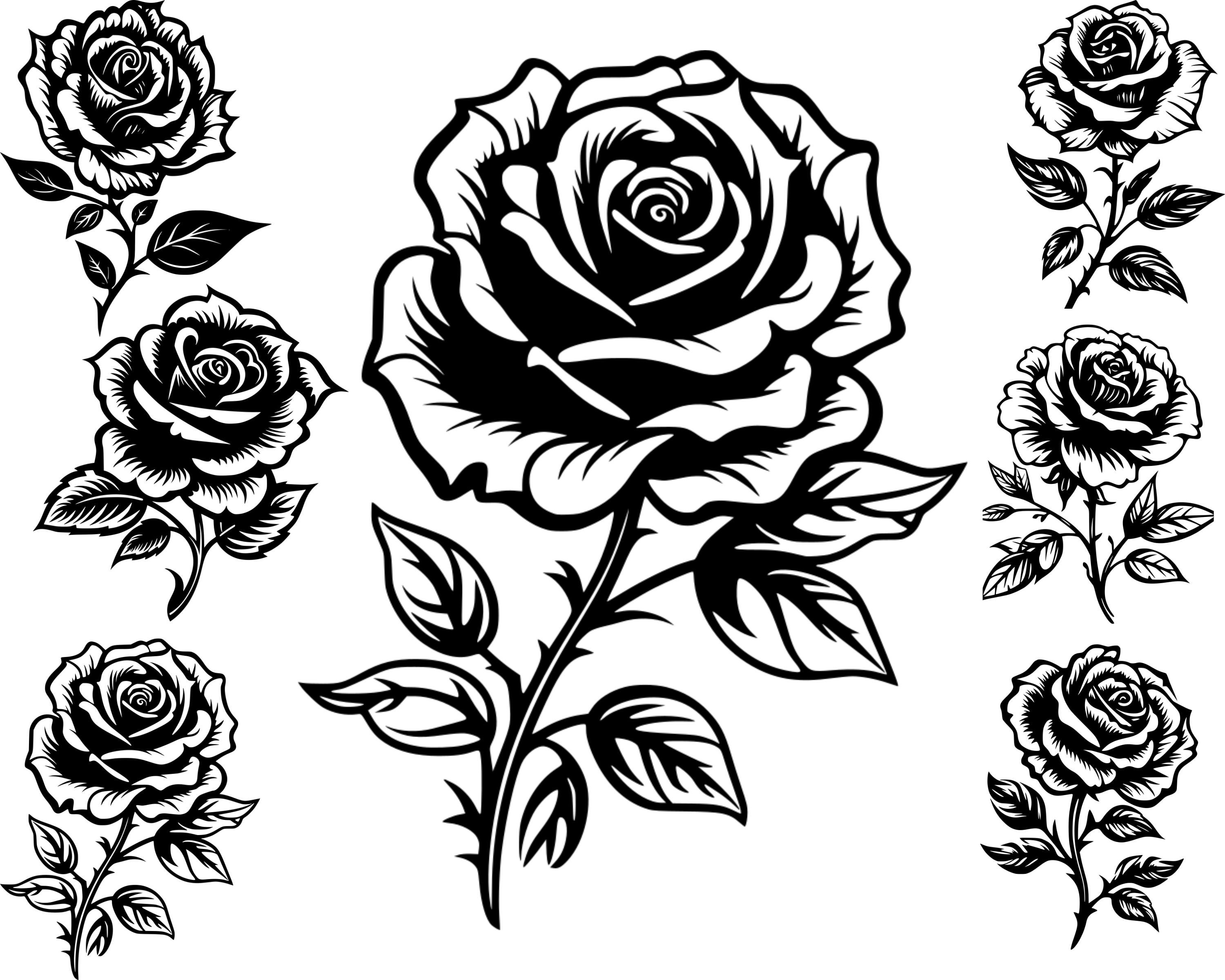 Minimalist Rose Temporary Tattoo Set | Tattoo Icon – TattooIcon