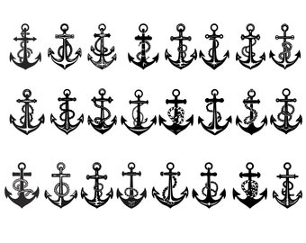 Nautical Anchor Monogram SVG Nautical Anchor Monogram - Etsy