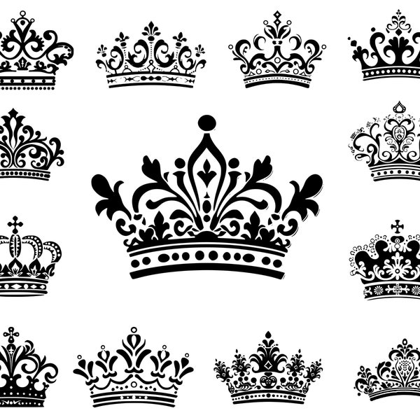 Fichier SVG Couronne royale, princesse diadème Svg, fichier pour Cricut, pour Silhouette, King Crown SVG, Queen Crown SVG, prince svg, princesse, prince