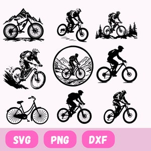 Mountain Bike Svg bundle, svg files for cricut, digital download, Mountain Bike Svg, bicycle ornament, bicycle svg, workout svg, hiking svg zdjęcie 2