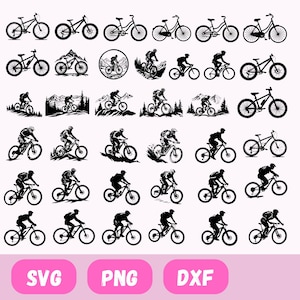 Mountain Bike Svg bundle, svg files for cricut, digital download, Mountain Bike Svg, bicycle ornament, bicycle svg, workout svg, hiking svg zdjęcie 1