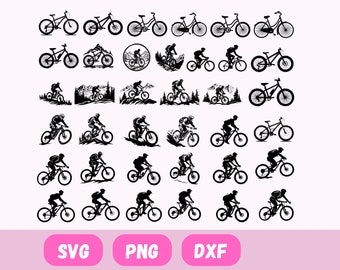 Mountain Bike Svg bundle, svg files for cricut, digital download, Mountain Bike Svg, bicycle ornament, bicycle svg, workout svg, hiking svg