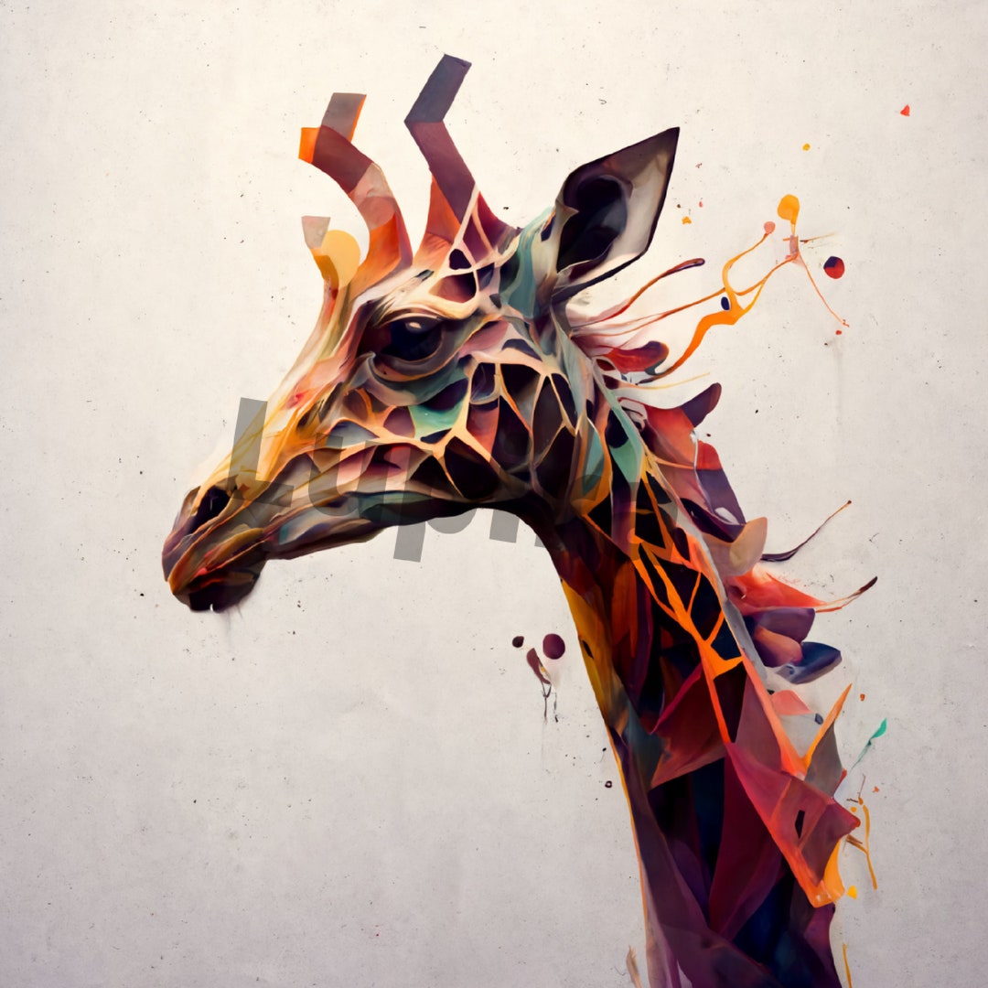 Printable Abstract Giraffe Wall Art Decor Digital Download - Etsy