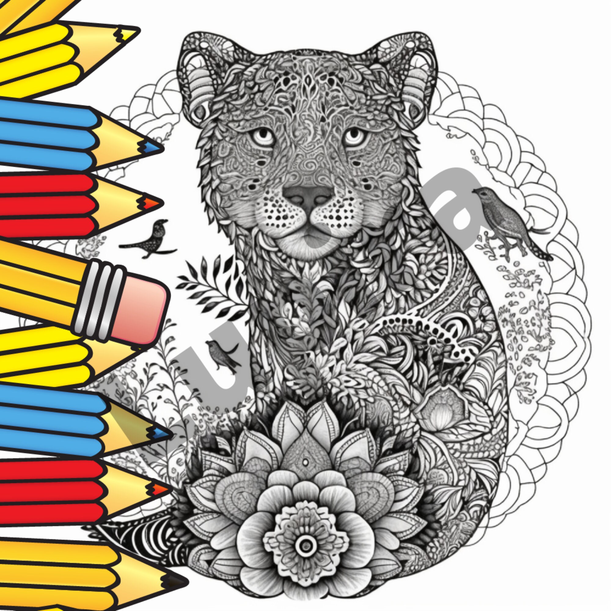 MANDALA COLOR BOOK Teen Coloring Book Sketch Books Animal Etsy
