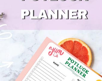 Holiday Potluck Sign-Up Sheet: Printable Festive Meal Planner (Canva Template)