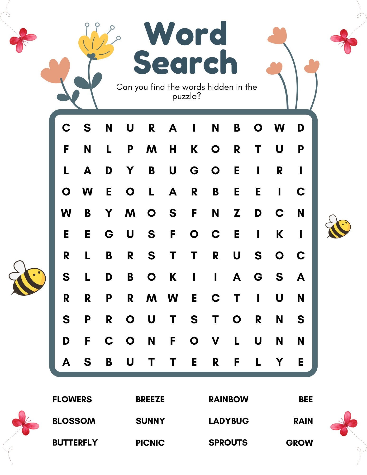 Word search puzzle bliss quick easy fun for all ages etsy