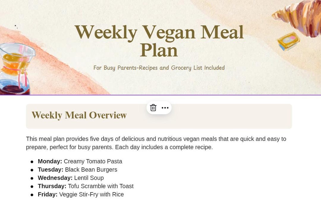 5-day Vegan Meal Plan With Recipes & Grocery List | Plant-based Dinner ...