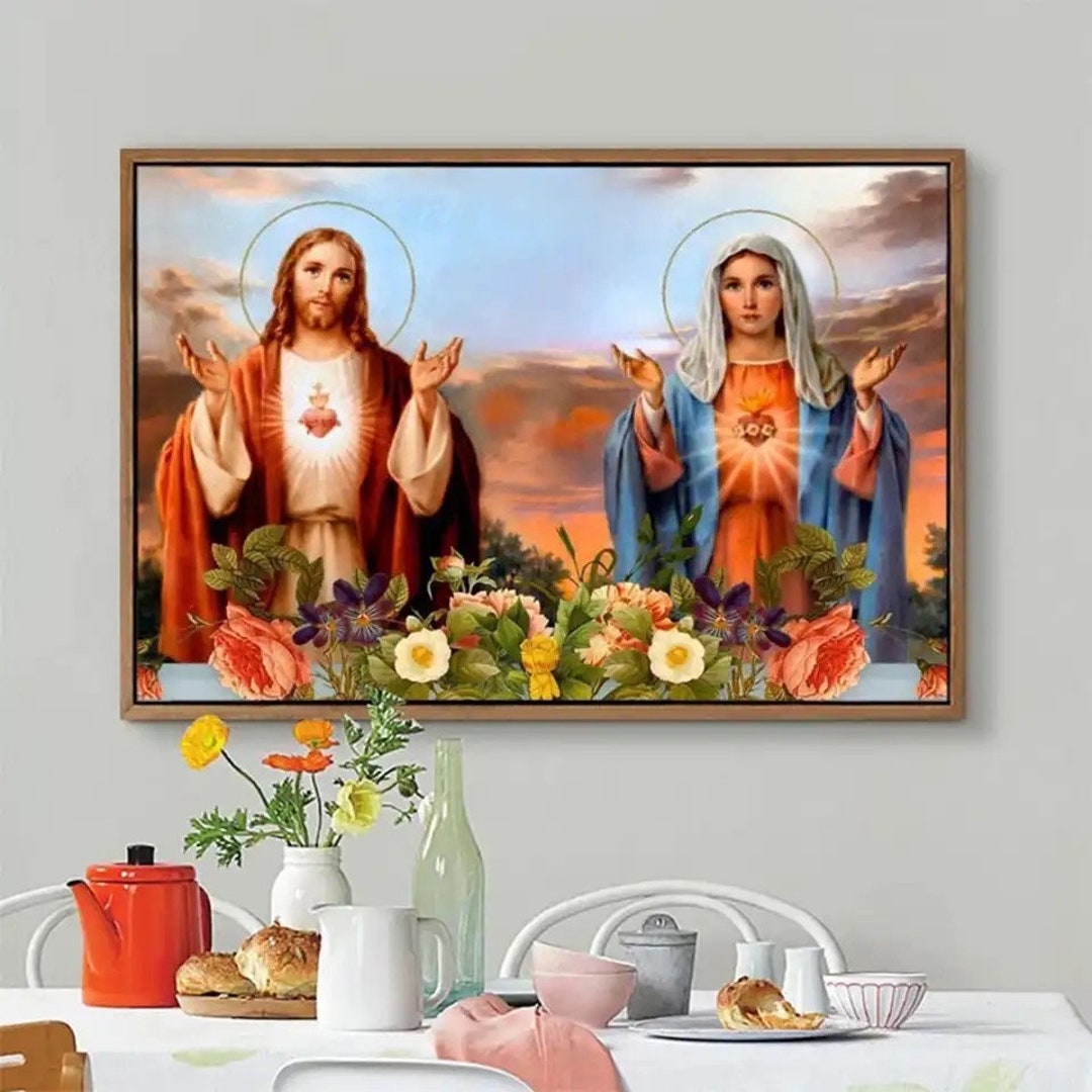 Jesus Christ Diamond Painting Virgin Mary 5D Diamond Etsy