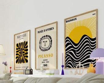 Matisse, Picasso, Bauhaus Print Set, Modern Wall Art (Digital Download)