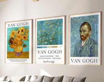 Van Gogh Print Set, Vintage Museum Exhibition Posters (Digital Download)