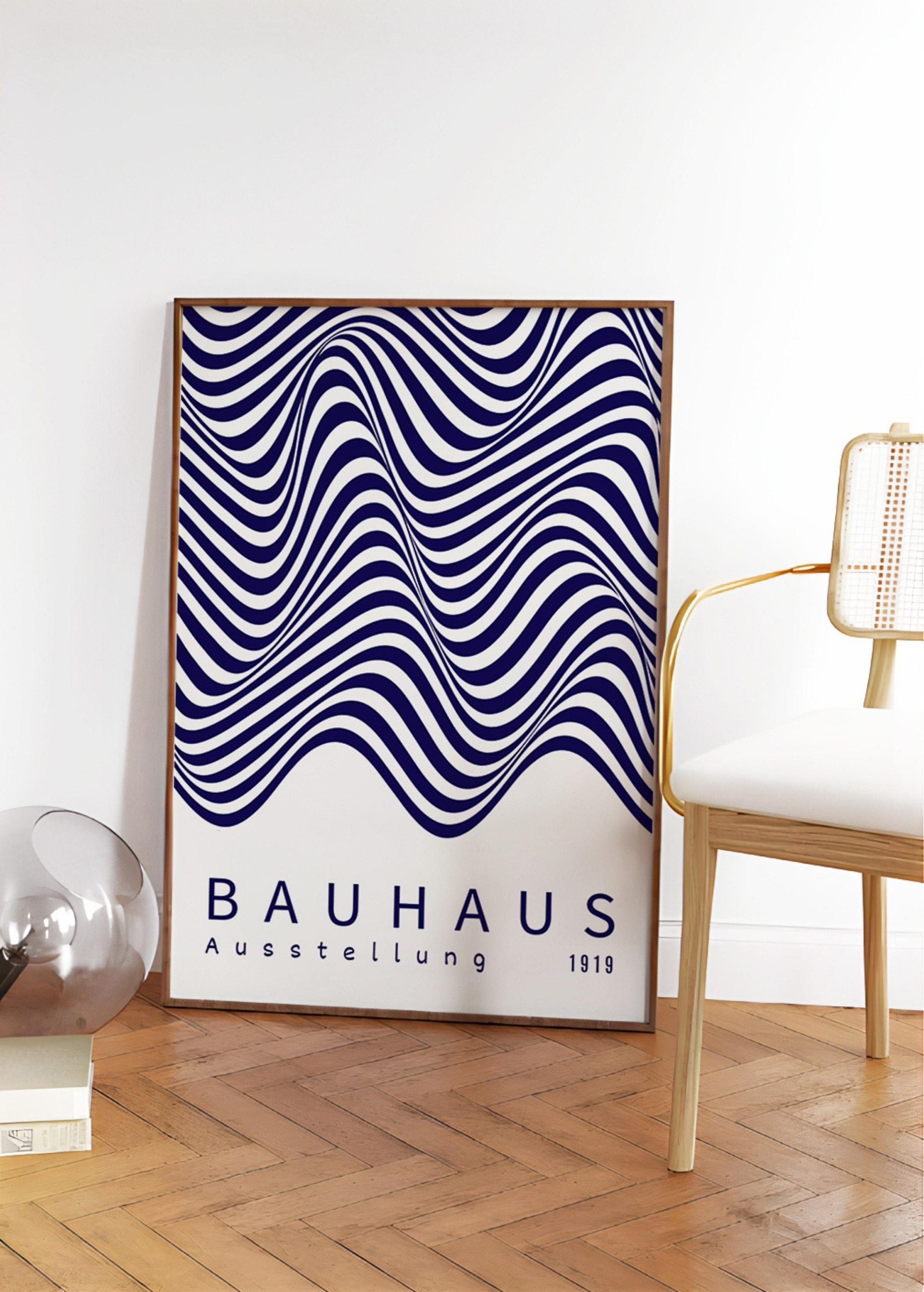 Blue Bauhaus Wall Art Set of 3 Bauhaus Poster Exhibition - Etsy