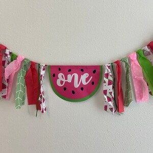 Banner de trona de cumpleaños de sandía, pancarta de un cumpleaños, pancarta de tela, fondo fotográfico, accesorios fotográficos para fiesta de primer cumpleaños