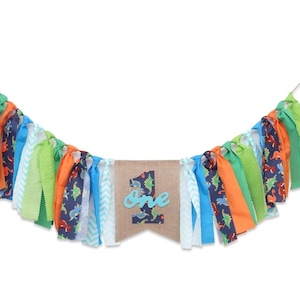 Banner de silla alta con temática de dinosaurios para cumpleaños, pancarta de tela para primer cumpleaños, telón de fondo para fotografía, accesorios para fotografía para fiesta de primer cumpleaños, cakesmash