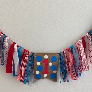 Banner de silla alta de cumpleaños del Dr. Seuss El Gato en el Sombrero, pancarta de cumpleaños, pancarta de tela, fondo fotográfico, accesorios fotográficos para fiesta de primer cumpleaños