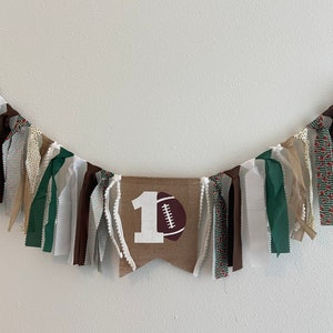 Banner de silla alta de cumpleaños de fútbol, pancarta de un cumpleaños, pancarta de tela, fondo fotográfico, accesorios fotográficos para fiesta del primer cumpleaños